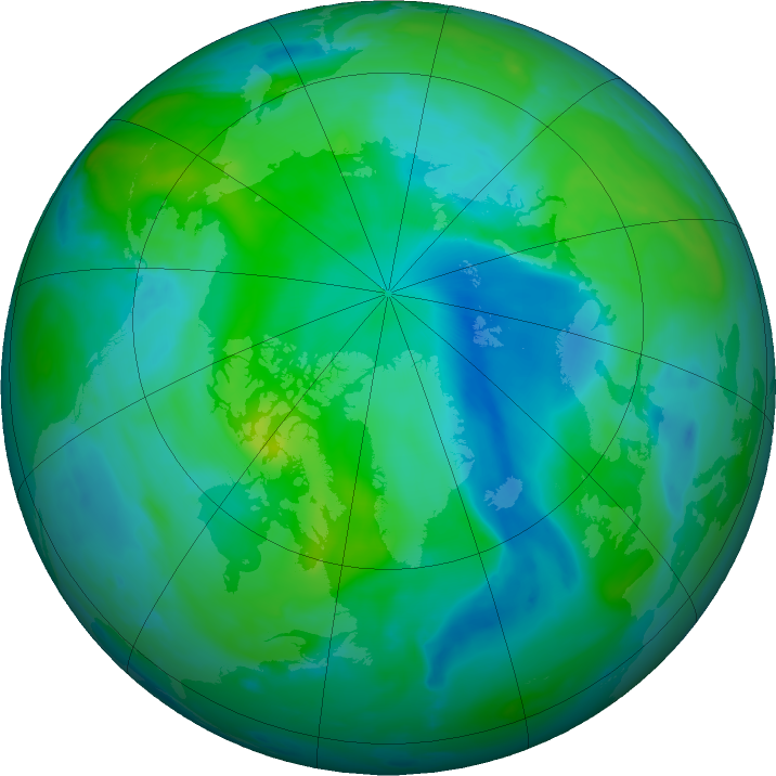Arctic ozone map for 26 August 2023